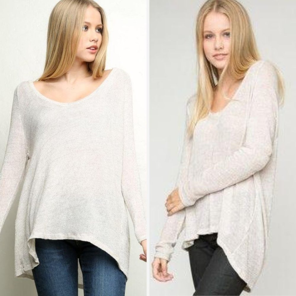 Brandy Melville Bobbie Knit Top in Oatmeal